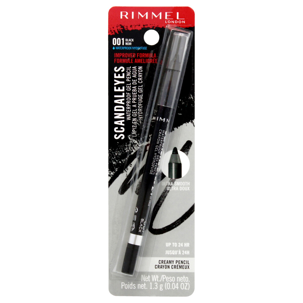 Scandaleyes 24Hr Waterproof Gel Pencil - 001 Black by Rimmel London for Women - 0.04 oz Eyeliner