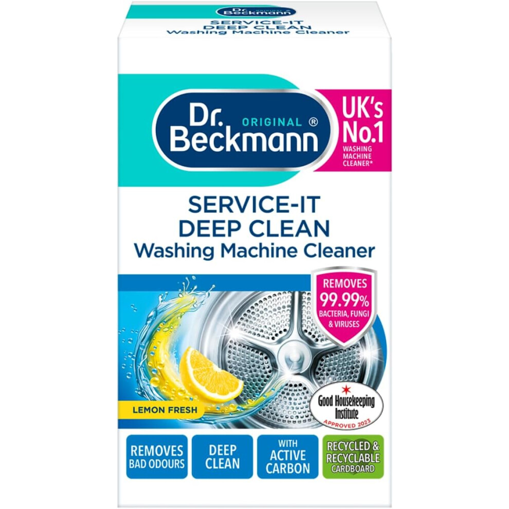 Dr. Beckmann Service-it Deep Clean Washing Machine Cleaner | Removes 99,99 % of bacteria and fungi and viruses | eliminates bad odours | 250 g