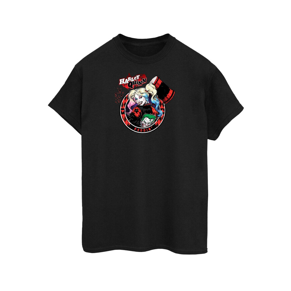 Harley Quinn Joker Patch Cotton Boyfriend T-Shirt