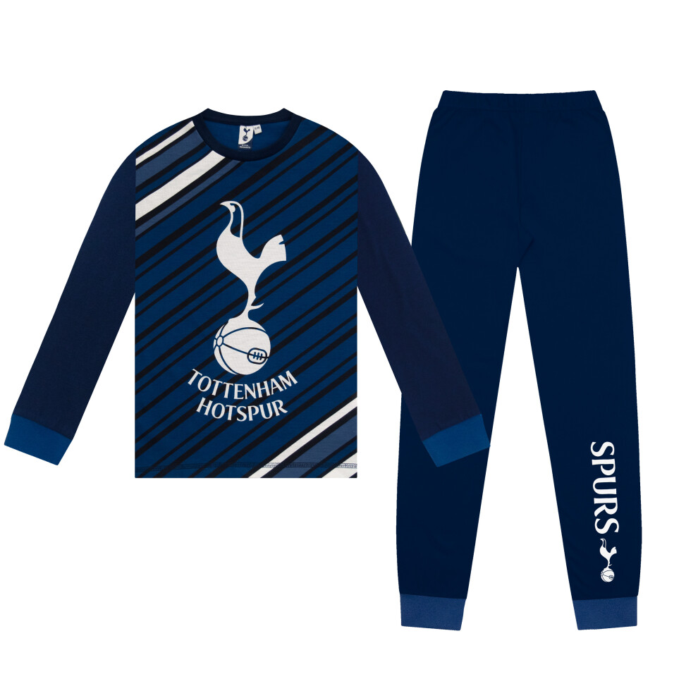 (Navy Blue, 11-12 Years) Tottenham Hotspur Boys Pyjamas Long Sublimation Kids OFFICIAL Football Gift