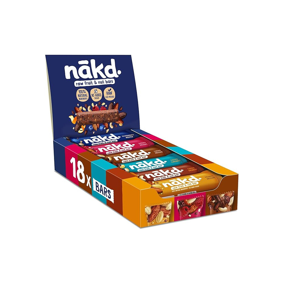 Nakd Fruit & Nut Bar Variety Pack - Vegan - Healthy Snack - Gluten Free - 35G X 18 Bars
