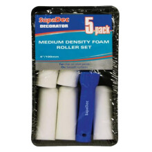 SupaDec Decorating Paint Foam Refills Mini Roller & Tray Set 4"/100mm