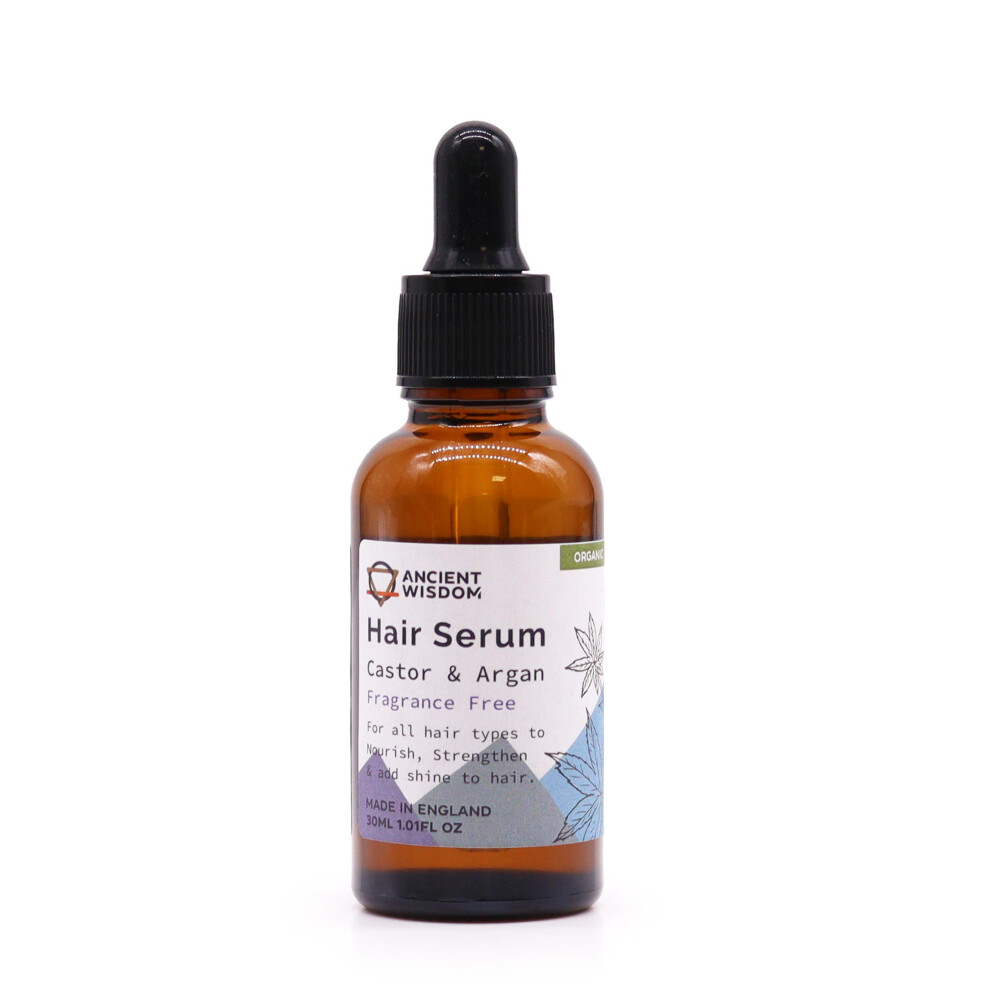 Ancient Wisdom (Unfragranced) Essential Oil Infused Organic Hair Serum 30Ml