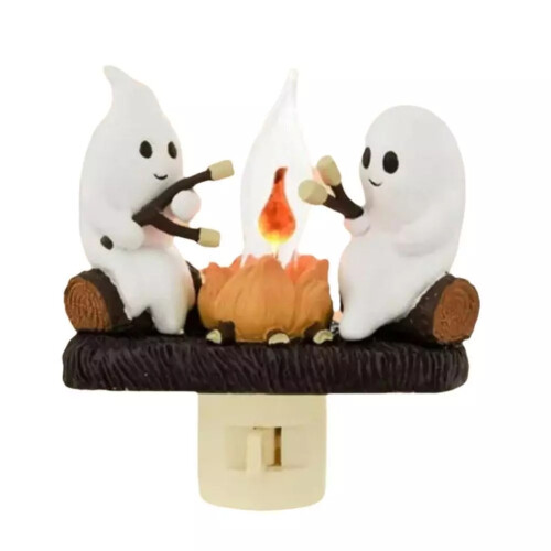 Ghost Campfire Flickering Nightlight,Fire Marshmallow Night Light Halloween Gift 2