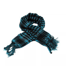 (Blue Peacock) Keffiyeh Classic Easy to Wear Winter Plaid Scarf Gorgeous
