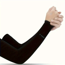 (Black) Cooling Arm Sleeves, Breathable, Stretchable, Quick-Drying For Sports & Daily Use