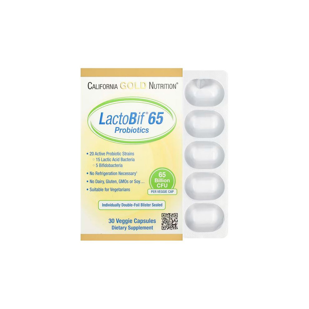 California Gold Nutrition Gold California Lactobifâ® 65 Probiotics, 65 Billion Cfu 30 Veggie Caps