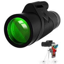 Télescope monoculaire 12x42 pour smartphone, télescope portable pour adultes avec support et trépied, monoculaire de vision nocturne HD étanche