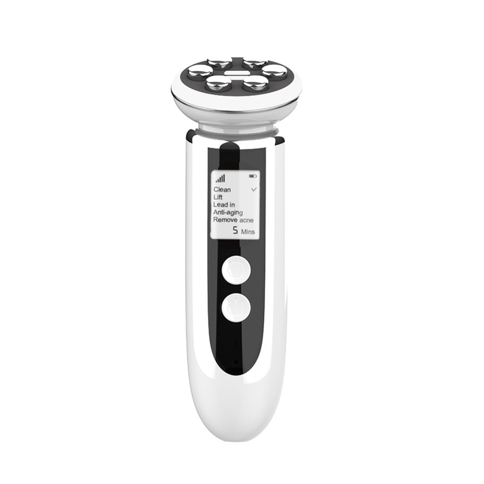 Chronus White Multi-Function Facial Massager, Ems Skin Rejuvenation Device, Electric
