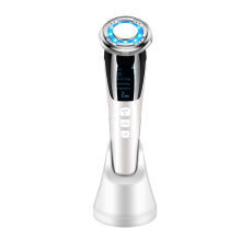 Beauty Device, 5 in 1 Red and Blue Light, Ultrasonic, Hot and Cold, Deep Cleansing, Face Lifting, Anti-Aging - White