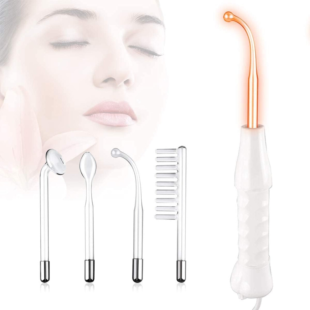 Chronus White High Frequency Facial Massager, 4 In 1 Portable Frequency Facial Massager