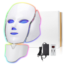 Chronus CHRONUS Blue Red Light Therapy Mask, 7 Color LED Mask Light Therapy, Home Use - White