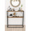 URBN Living (Walnut) 90cm Console Table Free Standing With Metal Frame 1
