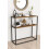 URBN Living (Walnut) 90cm Console Table Free Standing With Metal Frame 4