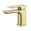 NES Home Nes Home Modern Brushed Brass Square Basin Mono Mixer Tap - Solid Brass, Deck Mounted 1