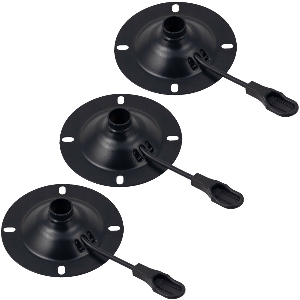 (x3) Charles Jacobs Round / Circular Office Chair Stool Base Plate Mechanism with Raise Lower Height Function