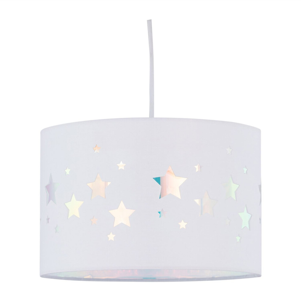 Clayton - White Easy Fit Fabric Pendant Shade with Star Cut Out