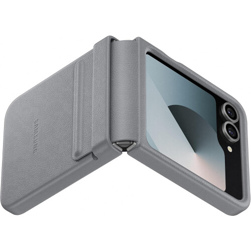 Samsung Coque - Kindsuit - Galaxy Z Flip 6 - Cuir véritable - Gris - Souple 2