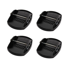 18cm x 14cm Set of 4 Black Heavy Duty Caravan Corner Steady Feet Pads