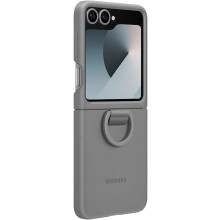 Samsung Galaxy Z Flip 6 Silicone Case with Ring Grey - EF-PF741TJEGWW