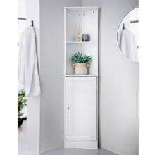 Corner Shelf Unit Bathroom Storage Cabinet with 2 Shelves 1 Door