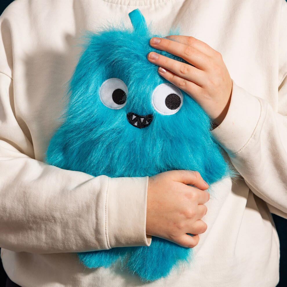 Fluffy Blue Monster Novelty Hot Water Bottle