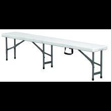 6ft White Folding Plastic Bench Heavy Duty Seat For Picnic BBQ Garden