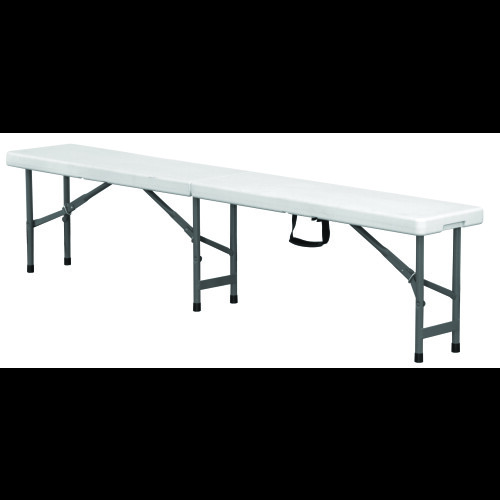 6ft White Folding Plastic Bench Heavy Duty Seat For Picnic BBQ Garden
