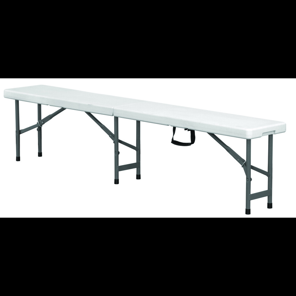 6ft White Folding Plastic Bench Heavy Duty Seat For Picnic BBQ Garden-image-OPC-PF7T6ZN-NEW