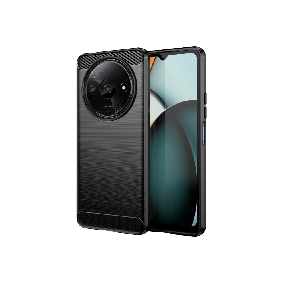 For Xiaomi Redmi A3 Brushed Texture Carbon Fiber TPU Phone Case(Black)