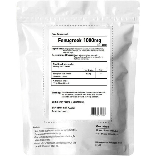 Fenugreek 1000mg x 90 Tablets - High Strength Herbal Supplement 2