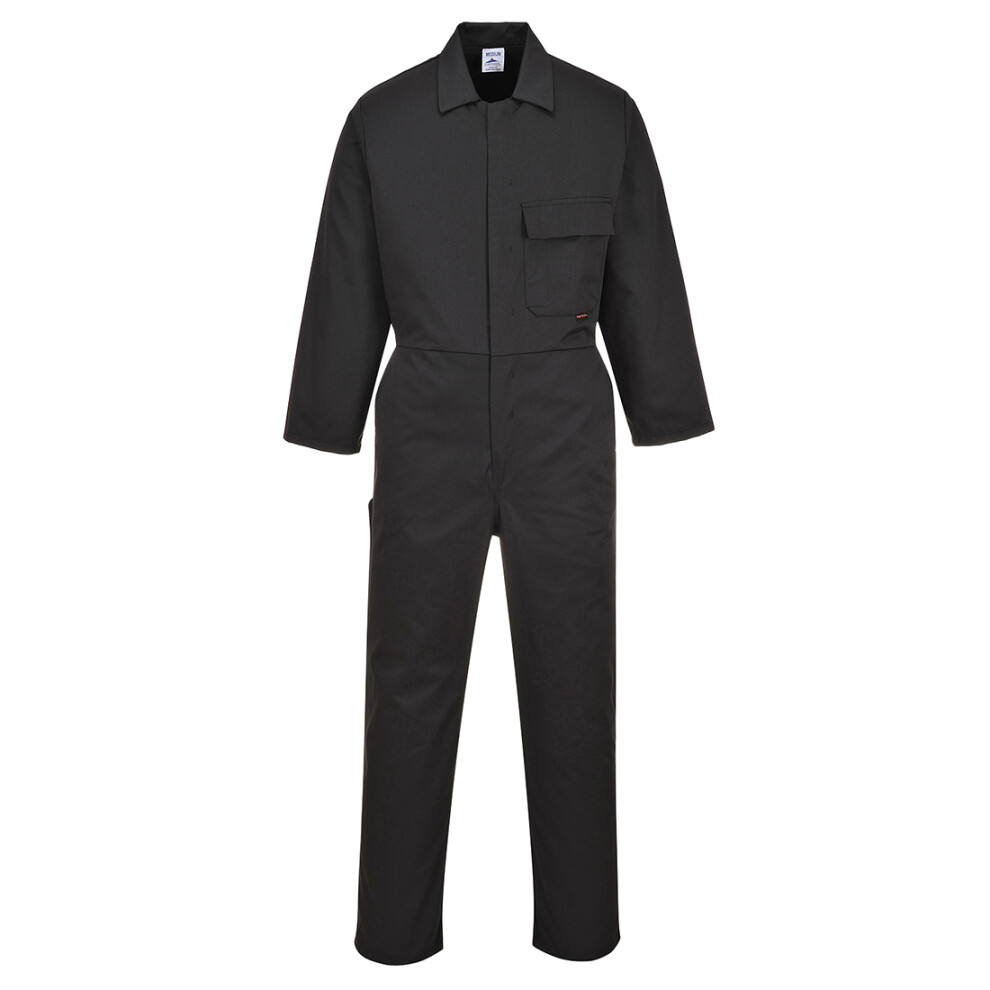 (Medium) Portwest Black Polycotton Overalls C802