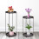 (Black) 2 Tier Metal Plant Stand Pack 2 Removable Tray Top 1