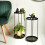 (Black) 2 Tier Metal Plant Stand Pack 2 Removable Tray Top 7