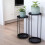 (Black) 2 Tier Metal Plant Stand Pack 2 Removable Tray Top 11