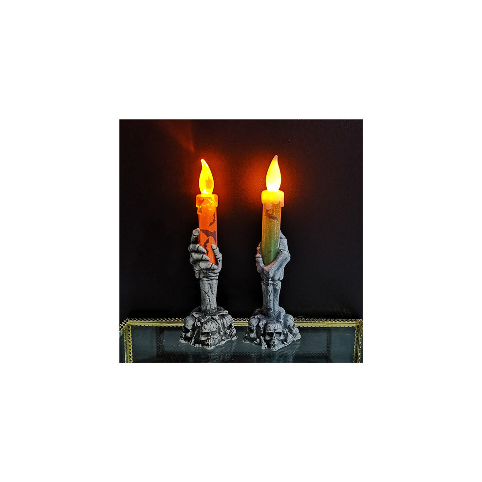 (Green) Skull Ghosts Party Candle Lights Halloween Lights