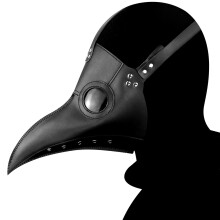 (Black2) PartyHop Plague Doctor Mask, Bird Beak Steampunk Gas Costume, for Kid and Adult