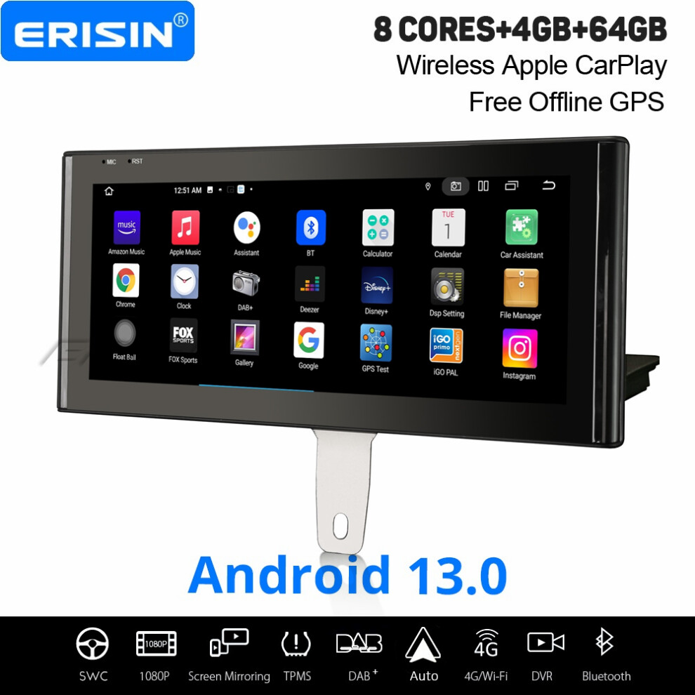 10.25" Ips 8-Core Android 13 Car Stereo For Audi Q3 2013-2016 Low Configuration Dab+ Satnav Carplay Wifi 4Gb+64Gb 737655237429