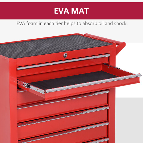 Durhand DURHAND Roller Tool Cabinet Storage Chest Box Garage Workshop 7 Drawers Red 2
