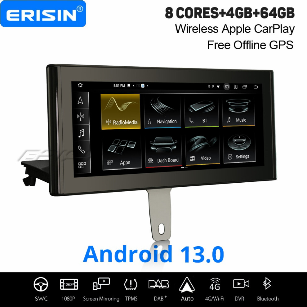 10.25" Ips 8-Core Android 13 Car Stereo For Audi Q3 2013-2016 High Configuration Dab+ Satnav Carplay Wifi 4Gb+64Gb 737655237436