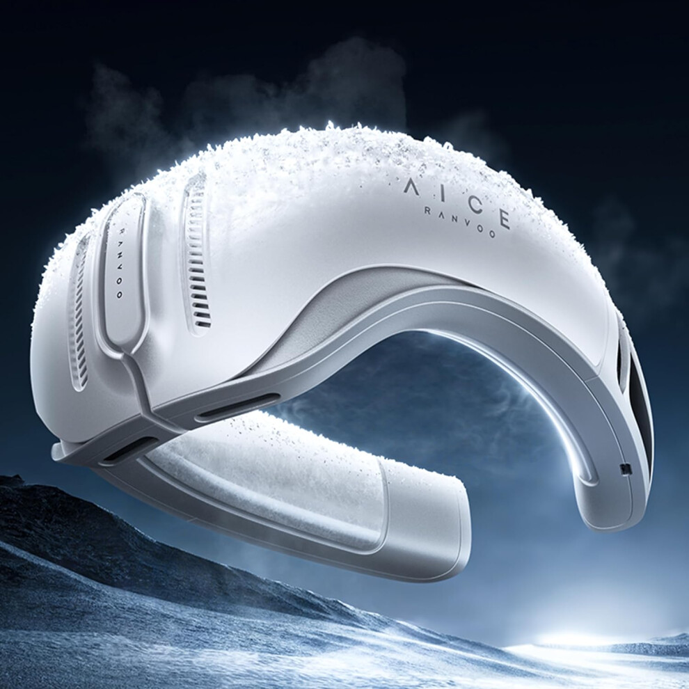 Neck Air Conditioner, 6,000 mAh Rechargeable Neck Fan, Personal Cooling Device Gift that Blows Cold Air - Frost White