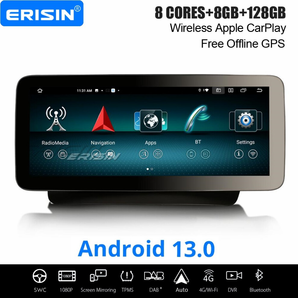 12.3" 8-Core Android 13 Car Stereo For Mercedes E-Class W207 C207 A207 2013-2015 Dab+ Satnav Carplay Wifi 8Gb+128Gb 737655237443