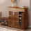 Living And Home Bamboo Entryway Storage Shoe Cabinet with Bench 1