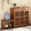 Living And Home Bamboo Entryway Storage Shoe Cabinet with Bench 2