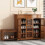 Living And Home Bamboo Entryway Storage Shoe Cabinet with Bench 4