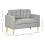 Homcom HOMCOM Compact Loveseat Sofa 2 Seater Sofa with Wood Legs, Light Grey 6