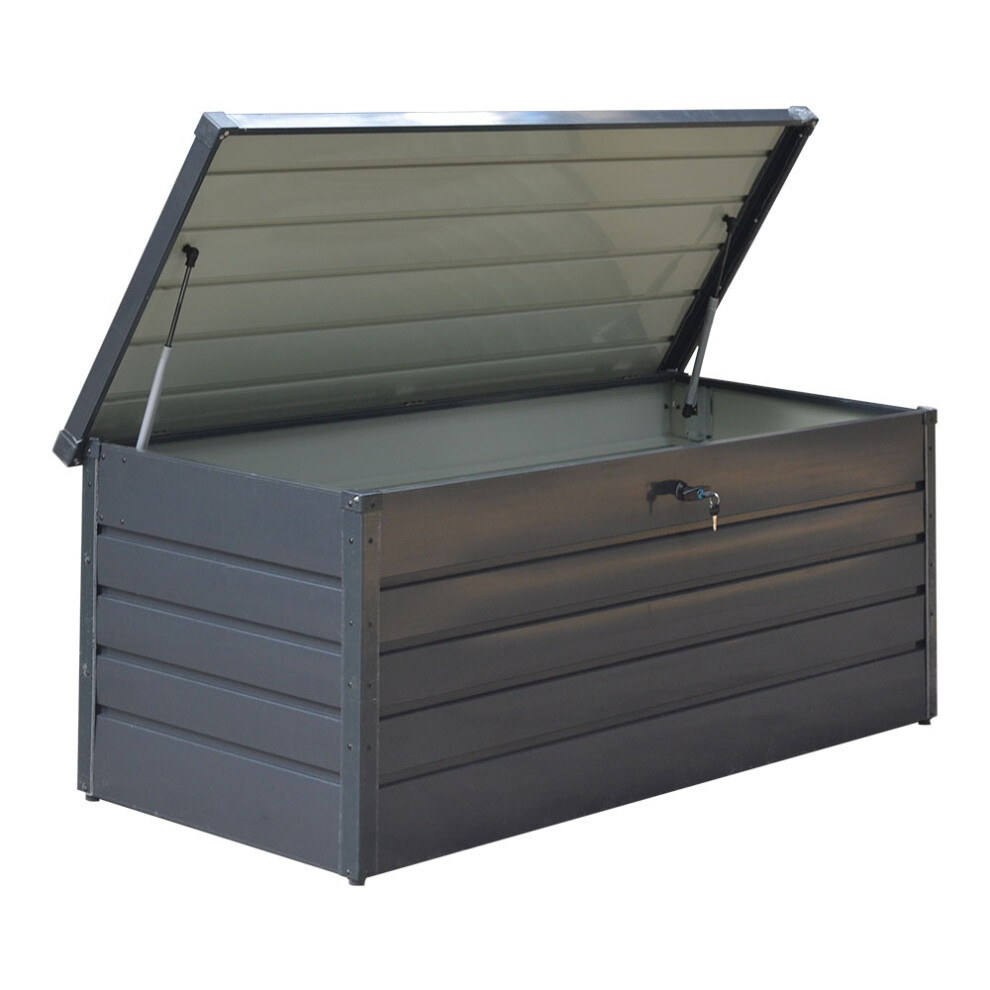 600L Metal Outdoor Lockable Garden Storage Box, Anthracite
