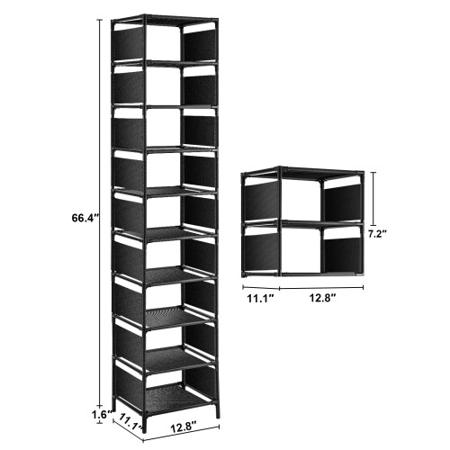 10 TIER SHOE RACK STAND COMPACT SPACE SAVING STORAGE ORGANISER SHELF 2