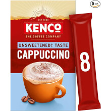 Kenco Unsweetened Cappuccino Instant Coffee Sachets 8x11.1g (Pack of 5, Total 40 Sachets, 444g)