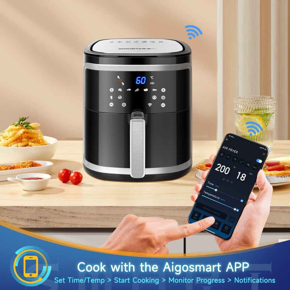 7l-1900w--air-fryer-7l--air-fryers-oven-for-home-use-1900w-with-rapid-air-circulation--app-smart-control--8-presets--cookbook--black---cube-smart